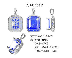 Sterling Silver Semi Mount Pendant Setting Emerald OCT 12X10mm - Syzjewelry