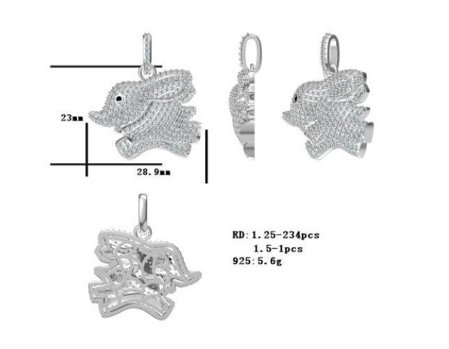 Sterling Silver Semi Mount Pendant Setting Round RD 1.5mm - Syzjewelry