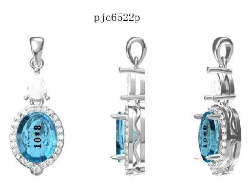 Sterling Silver Semi Mount Pendant Setting Oval OV 10X8mm - Syzjewelry