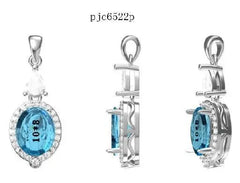 Sterling Silver Semi Mount Pendant Setting Oval OV 10X8mm - Syzjewelry