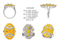 Sterling Silver Semi Mount Ring Setting Round RD Center主石mm - Syzjewelry