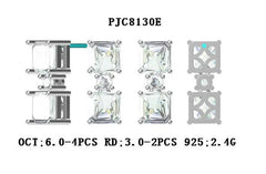 Sterling Silver Semi Mount Earrings Setting Emerald OCT 6X6mm - Syzjewelry