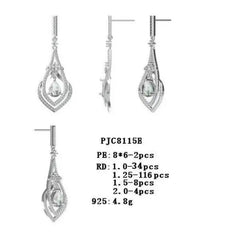 Sterling Silver Semi Mount Earrings Setting Pear PE 8x6mm - Syzjewelry