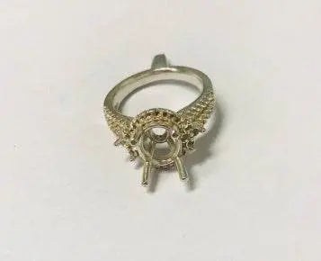 Sterling Silver Semi Mount Ring Setting Round RD Center主石mm - Syzjewelry