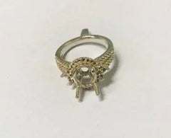 Sterling Silver Semi Mount Ring Setting Round RD Center主石mm - Syzjewelry