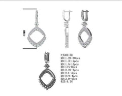 Sterling Silver Semi Mount Earrings Setting Round RD 3x3mm - Syzjewelry