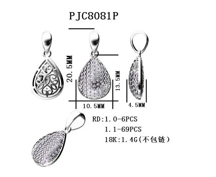 Sterling Silver Semi Mount Pendant Setting Round RD 1.1mm - Syzjewelry