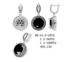 Sterling Silver Semi Mount Earrings Setting Round RD 15x5mm - Syzjewelry