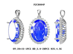 Sterling Silver Semi Mount Pendant Setting Oval OV 20X15mm - Syzjewelry