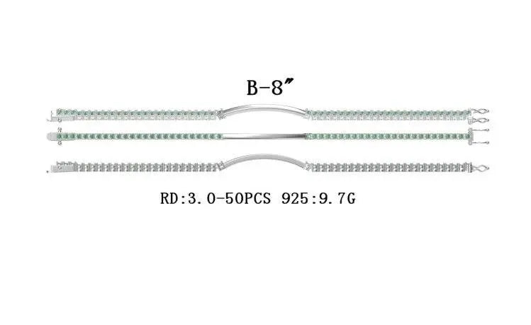 Sterling Silver Semi Mount Bracelet Setting Round RD 3x3mm - Syzjewelry