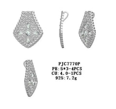 Sterling Silver Semi Mount Pendant Setting Pear PE 5X3mm - Syzjewelry