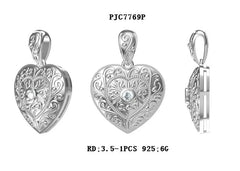 Sterling Silver Semi Mount Pendant Setting Round RD 3.5mm - Syzjewelry