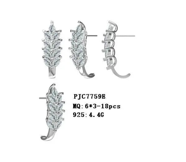 Sterling Silver Semi Mount Earrings Setting Marquise MQ 6X3mm - Syzjewelry