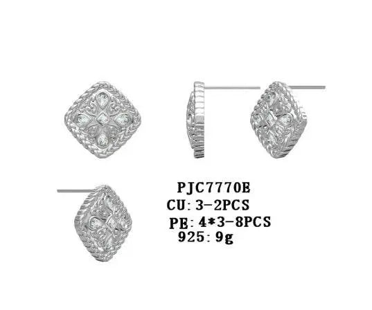 Sterling Silver Semi Mount Earrings Setting Pear PE 4X3mm - Syzjewelry