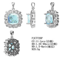 Sterling Silver Semi Mount Pendant Setting Cushion CU 11X11mm - Syzjewelry