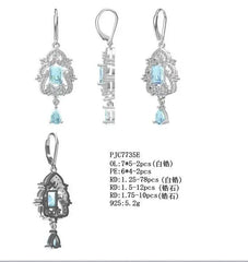 Sterling Silver Semi Mount Earrings Setting Emerald OCT 7X5mm - Syzjewelry