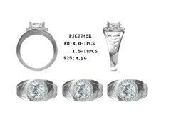 Sterling Silver Semi Mount Ring Setting Round RD Center主石mm - Syzjewelry