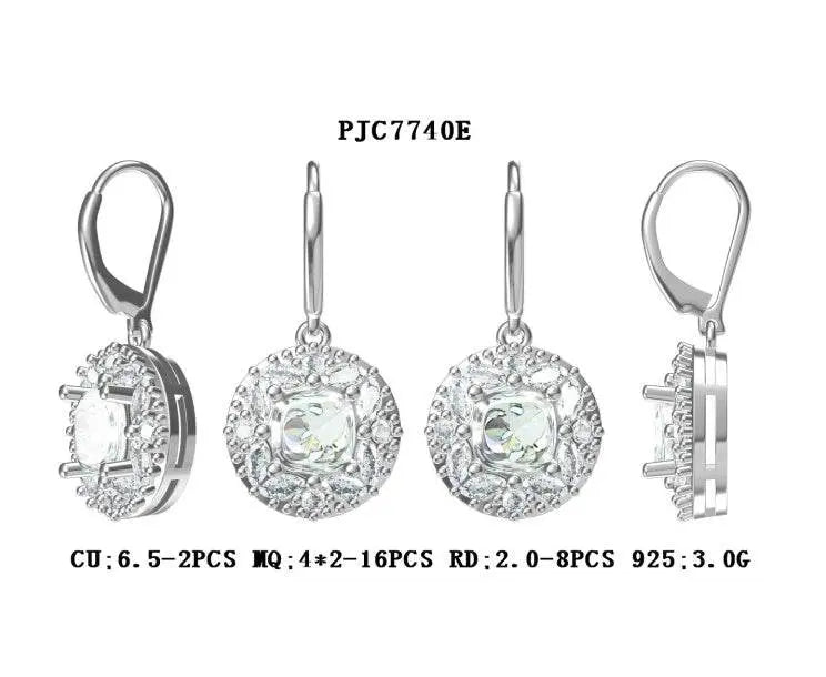 Sterling Silver Semi Mount Earrings Setting Cushion CU 6.5X6.5mm - Syzjewelry