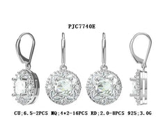 Sterling Silver Semi Mount Earrings Setting Cushion CU 6.5X6.5mm - Syzjewelry