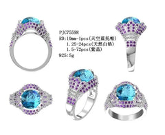 Sterling Silver Semi Mount Ring Setting Round RD Center主石mm - Syzjewelry