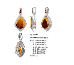 Sterling Silver Semi Mount Pendant Setting Pear PE 18X13mm - Syzjewelry