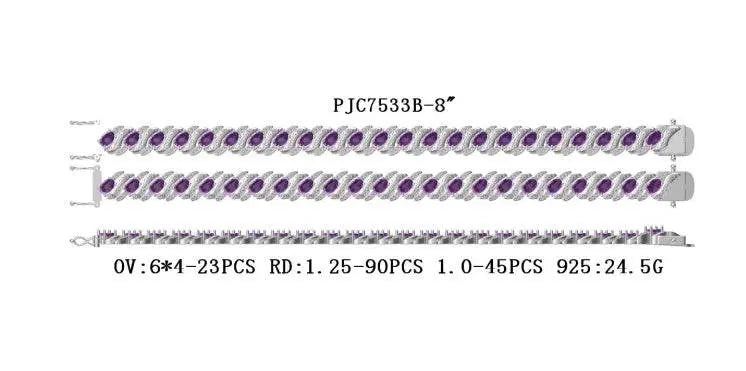 Sterling Silver Semi Mount Bracelet Setting Oval OV 6X4mm - Syzjewelry