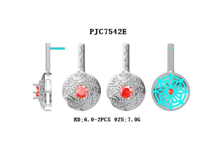 Sterling Silver Semi Mount Earrings Setting Round RD 6x6mm - Syzjewelry