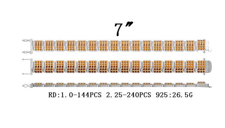 Sterling Silver Semi Mount Bracelet Setting Round RD 2.25mm - Syzjewelry