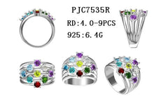 Sterling Silver Semi Mount Ring Setting Round RD Cluster 群镶mm - Syzjewelry