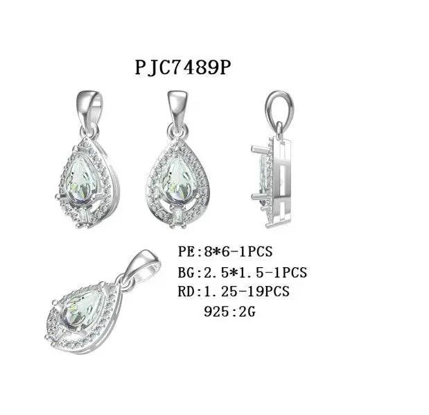 Sterling Silver Semi Mount Pendant Setting Pear PE 8x6mm - Syzjewelry