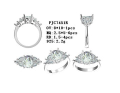 Sterling Silver Semi Mount Ring Setting Round RD Center主石mm - Syzjewelry