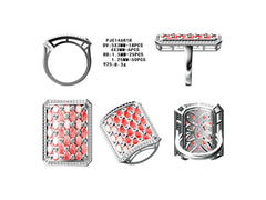 Sterling Silver Semi Mount Ring Setting Round RD Cluster 群镶mm - Syzjewelry