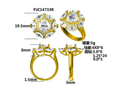 Sterling Silver Semi Mount Ring Setting Round RD Halo围镶mm - Syzjewelry