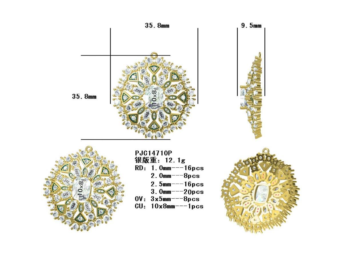 Sterling Silver Semi Mount Pendant Setting Cushion CU 10X8mm - Syzjewelry