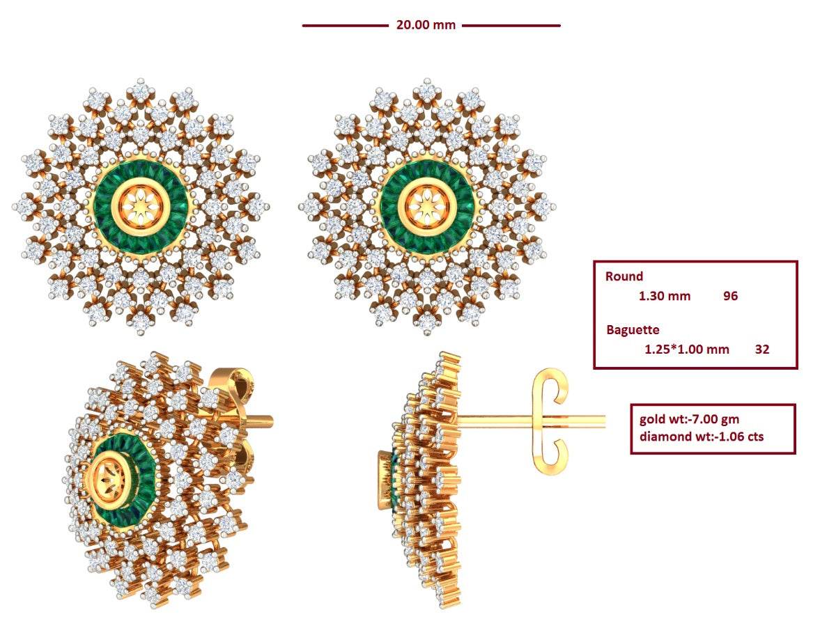 Sterling Silver Semi Mount Earrings Setting Round RD 1.3mm - Syzjewelry