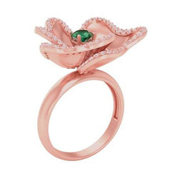 Sterling Silver Semi Mount Ring Setting Round RD Cocktail 花头mm - Syzjewelry