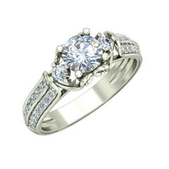 Sterling Silver Semi Mount Ring Setting Round RD Center主石mm - Syzjewelry