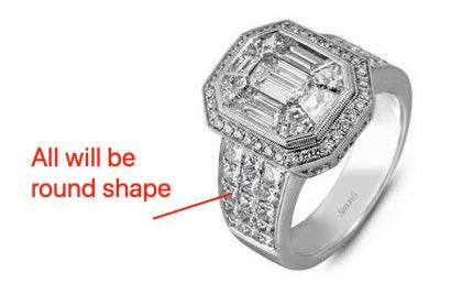 Sterling Silver Semi Mount Ring Setting Round RD Center主石mm - Syzjewelry