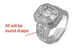 Sterling Silver Semi Mount Ring Setting Round RD Center主石mm - Syzjewelry