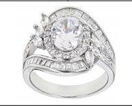 Sterling Silver Semi Mount Ring Setting Round RD Cluster 群镶mm - Syzjewelry