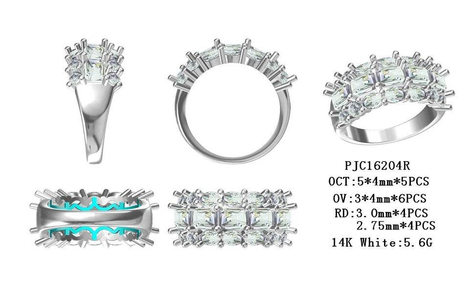Sterling Silver Semi Mount Ring Setting Emerald OCT 5X4mm - Syzjewelry