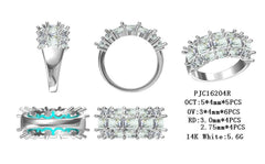 Sterling Silver Semi Mount Ring Setting Emerald OCT 5X4mm - Syzjewelry