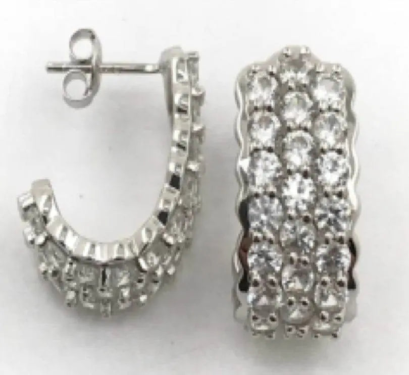 Sterling Silver Semi Mount Earrings Setting Round RD 3x3mm - Syzjewelry