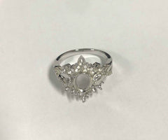 Sterling Silver Semi Mount Ring Setting Oval OV 8X6mm - Syzjewelry