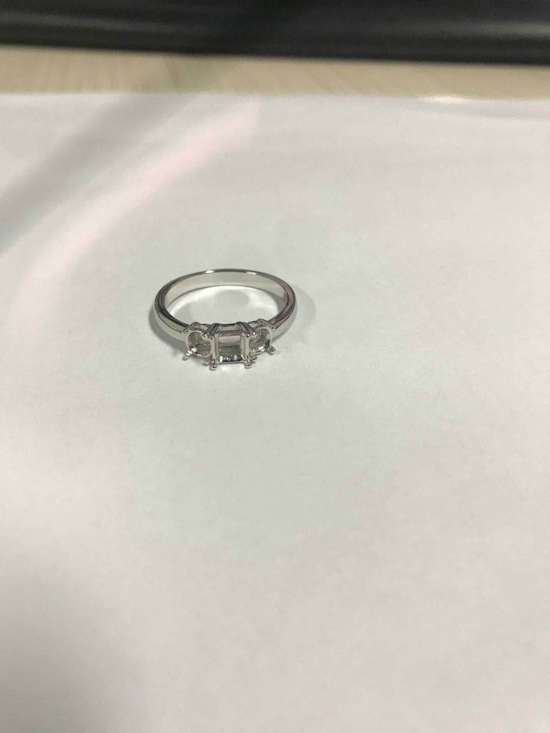 Sterling Silver Semi Mount Ring Setting Emerald OCT 5X5mm - Syzjewelry