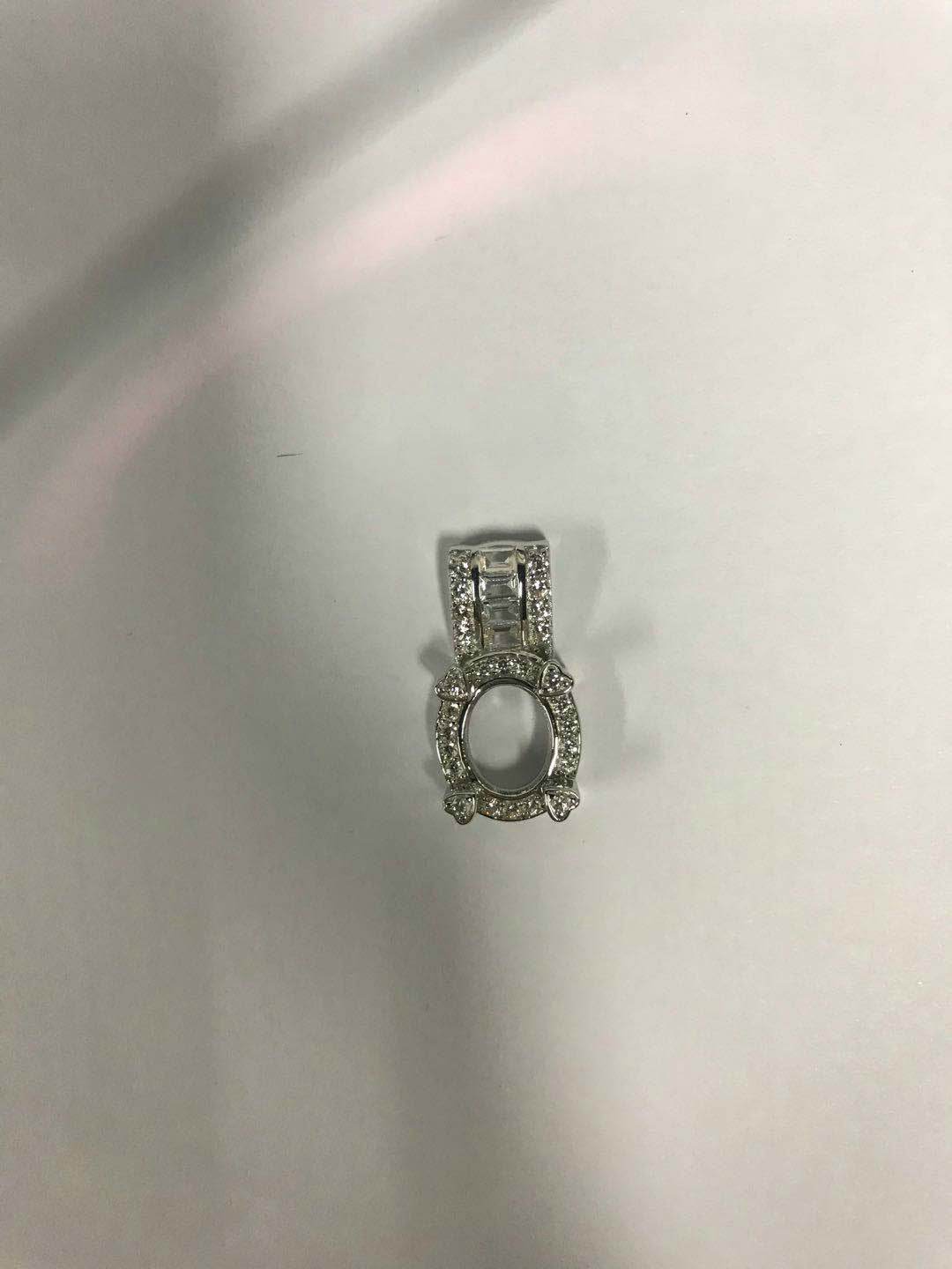 Sterling Silver Semi Mount Pendant Setting Oval OV 10X8mm - Syzjewelry