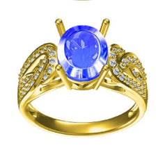 Sterling Silver Semi Mount Ring Setting Oval OV 8X6mm - Syzjewelry