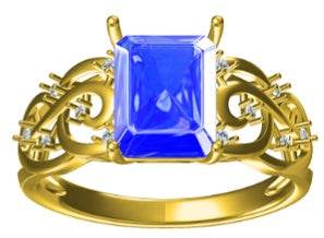 Sterling Silver Semi Mount Ring Setting Emerald OCT 9X7mm - Syzjewelry