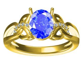 Sterling Silver Semi Mount Ring Setting Oval OV 9x7mm - Syzjewelry