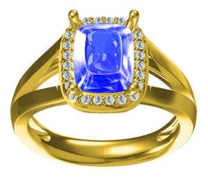 Sterling Silver Semi Mount Ring Setting Emerald OCT 9x7mm - Syzjewelry